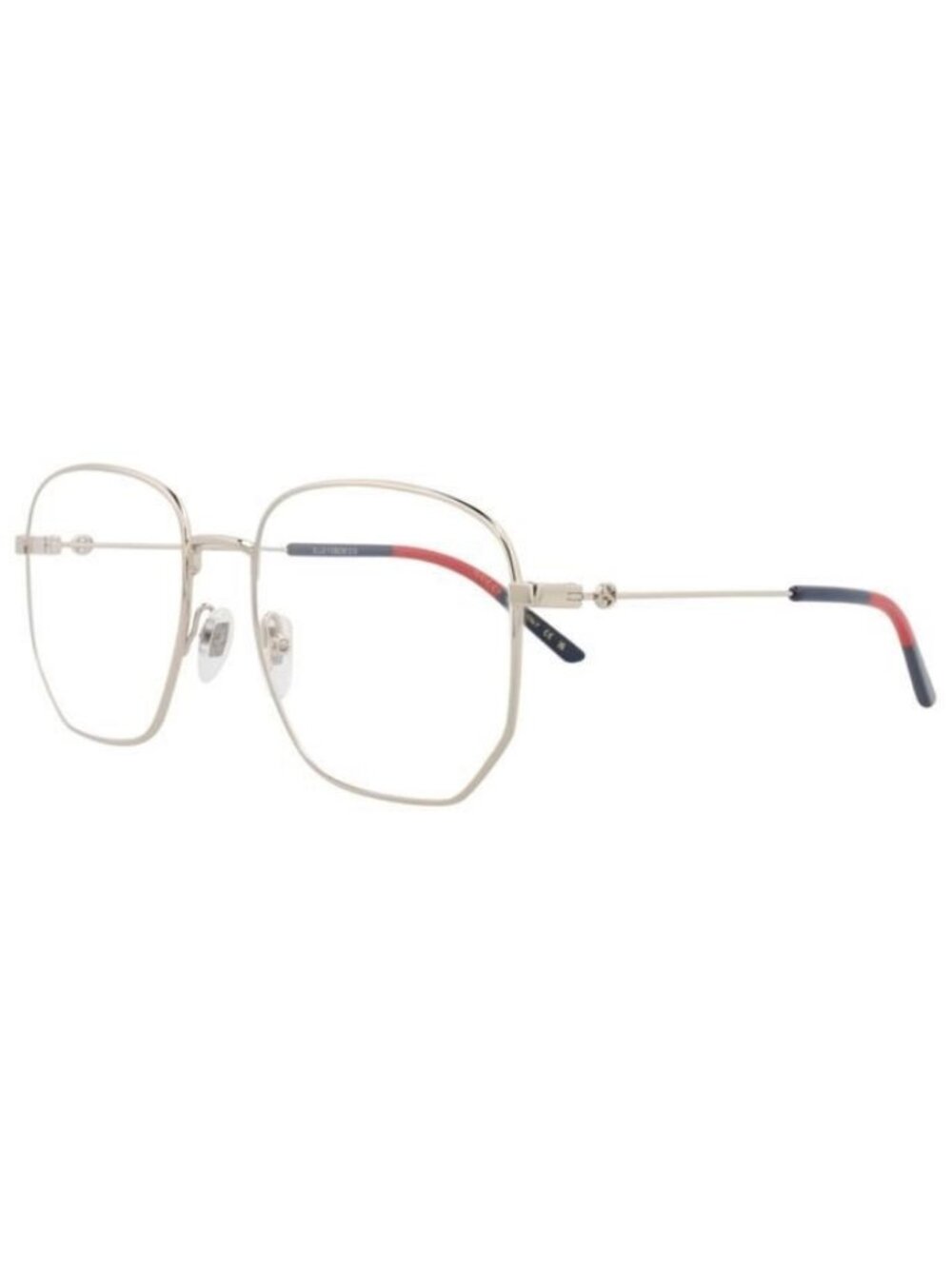 New Gucci Womens Square/Rectangle Gold Gold Transparent Fashion Designer Eyeglas